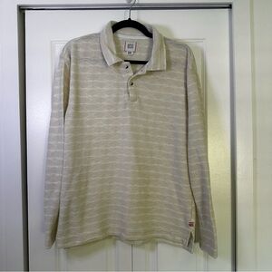 BDG Cream Long Sleeve Polo Shirt Classic Casual Design